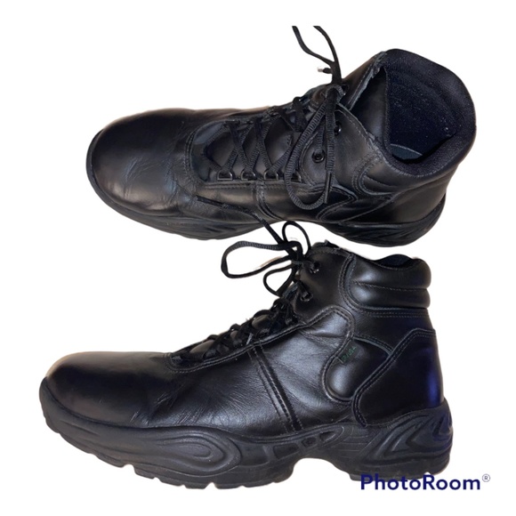 Reebok Mens Black Leather Work Boots 10.5 W